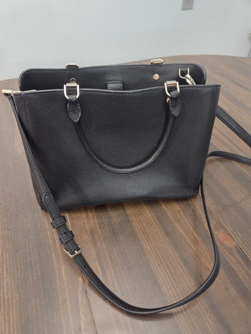 Black Leather Kate Spade Leila Satchel Purse